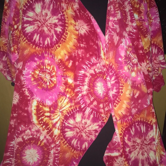 Lularoe Tie Dye Fringe Coverup - Picture 8 of 8